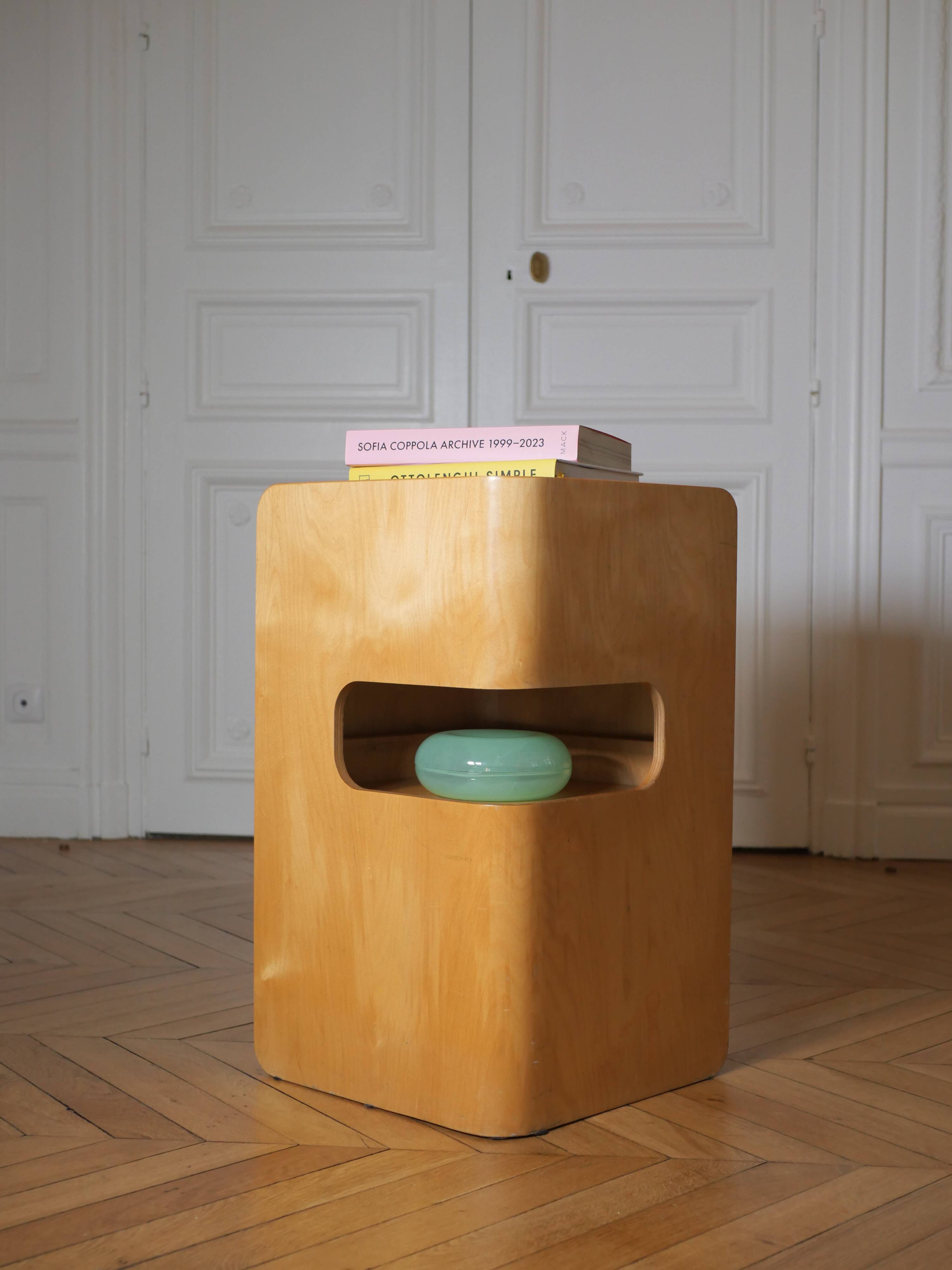 90s laminated wood folding storage unit