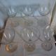 Set of 6 vintage engraved crystal champagne glasses
