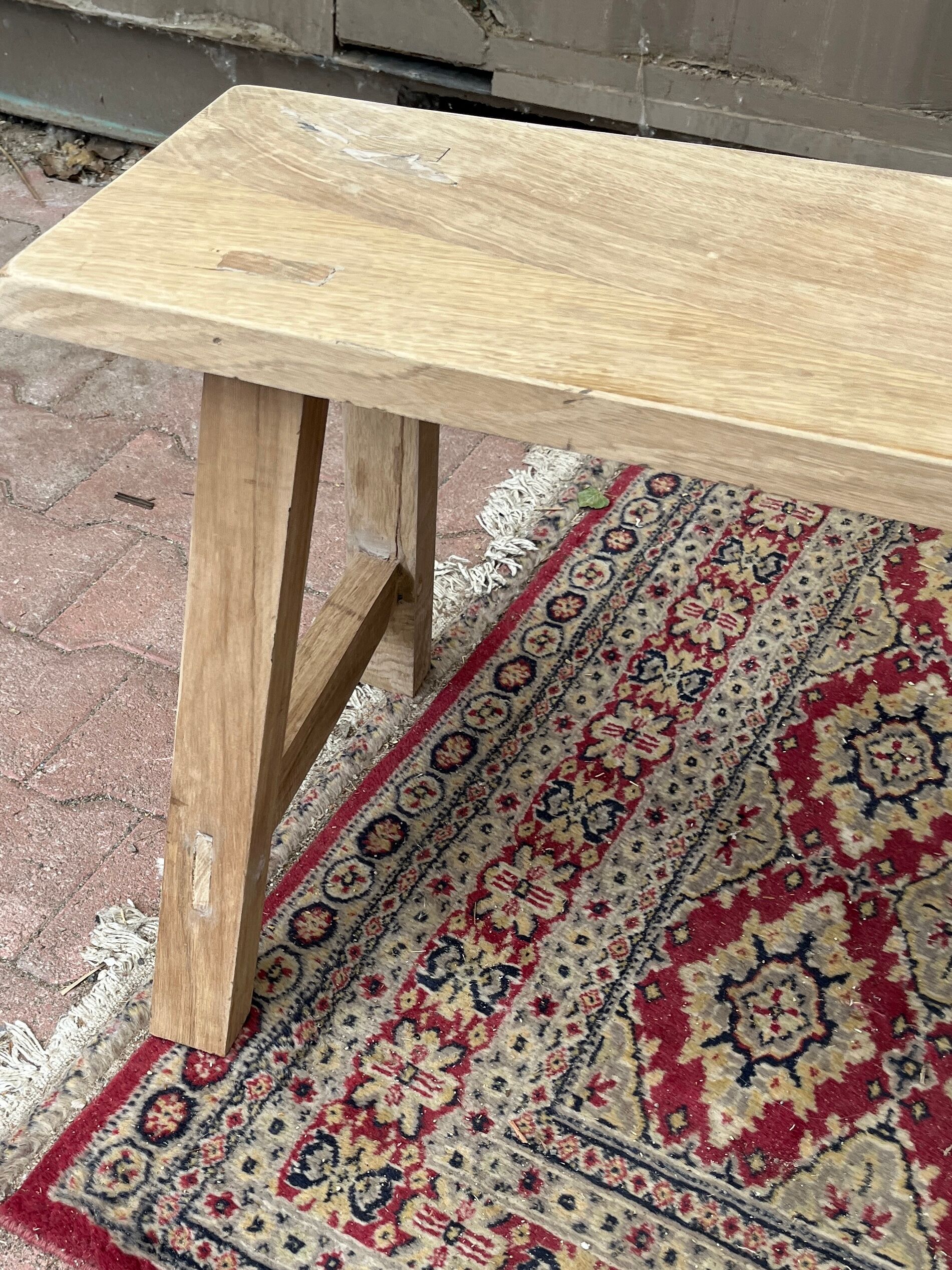 Solid oak bench