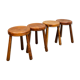 Suite de quatre tabourets bas de berger