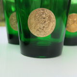 6 water glasses of green colors in very good