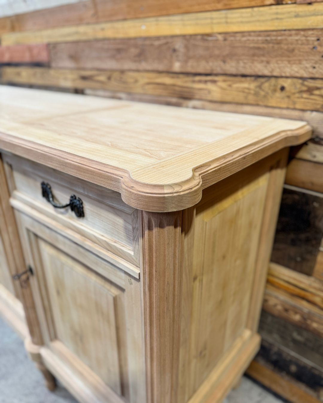 Aero-sanded cherry wood enfilade