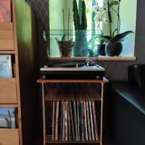 Vinyl furniture wood and brass on wheels