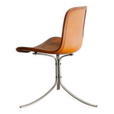Vintage Danish Mid Century Brown Leather "PK 9" Chair Poul Kjaerholm, 1960s