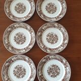 Set of 6 old flat plates
