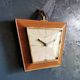 Vintage formica clock silent wall clock trapeze "Hermle gilded black wood"