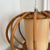Vintage rattan chandelier 50s