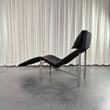 Chaise Longue Skye en Cuir Noir par Tord Björklund pour Ikea, Suède, 1980