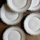 Set of 6 vintage dessert plates in Limoges porcelain.