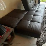 Brown leather Smala sofa
