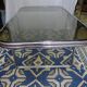 Smoked glass table, metal structure