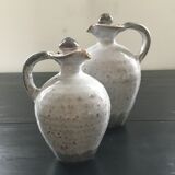 Pair of stoneware decanters