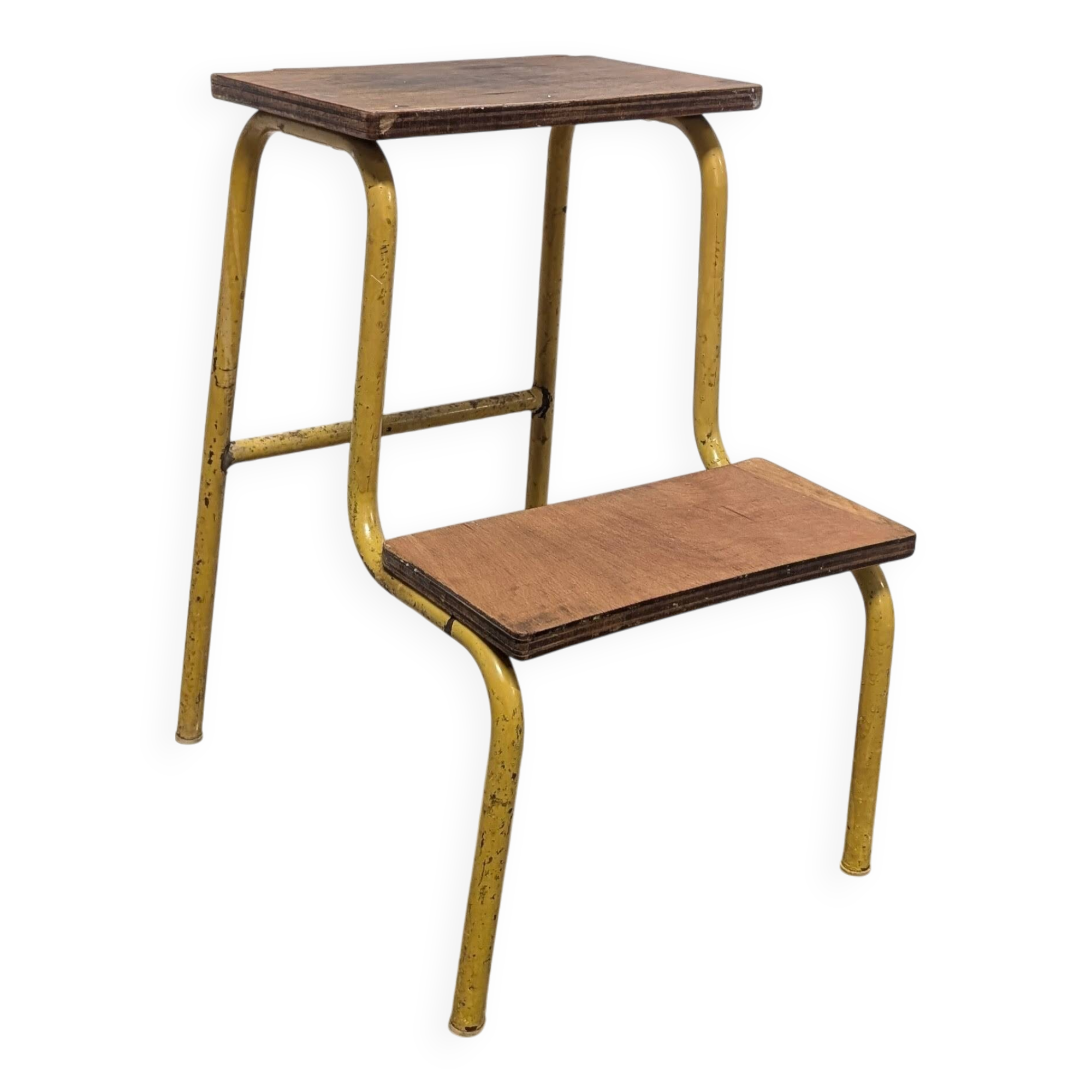 Metal and wood stepladder