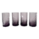 Set of 4 purple graphic octagonal glasses