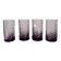 Set of 4 purple graphic octagonal glasses