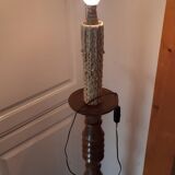 Art Deco turned wood floor lamp