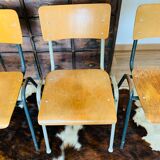 Set of 4 wood and metal chairs