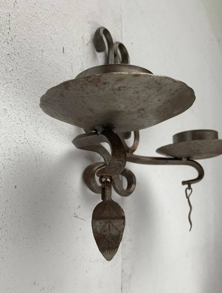 Vintage Swedish Wrought Iron Wall Candleholders from Ahrnebergs, Set of 2