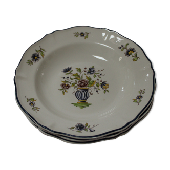 6 Saint-Amand Old Delft Hollow Plates