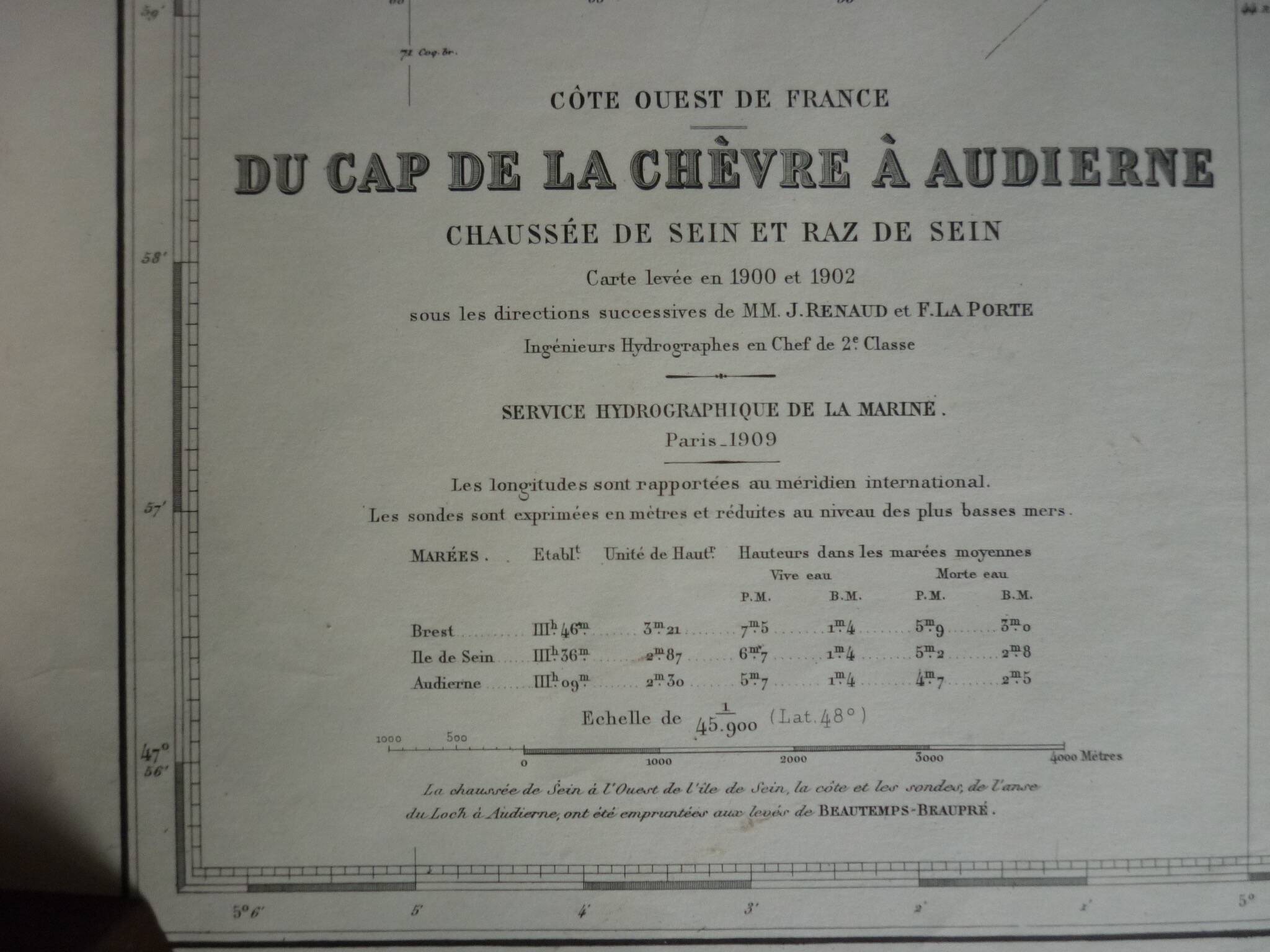 Navy chart “cap de la chèvre in audierne” nº 5309