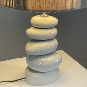 Cracked pebble lamp by François Châtain with its original lampshade, France 1970s