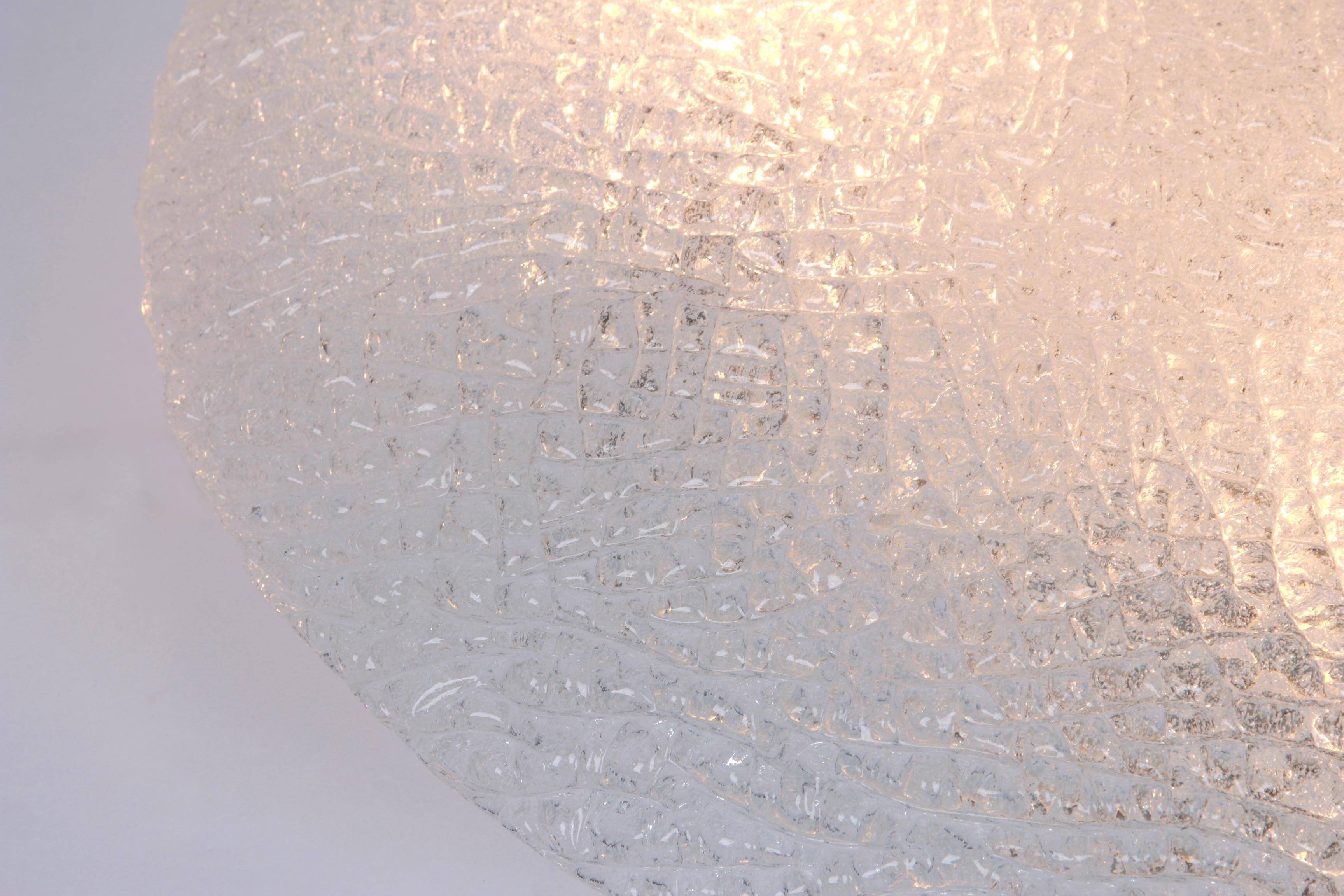 Large frosted glass ceiling light by Kalmar, Austria, 1960s.