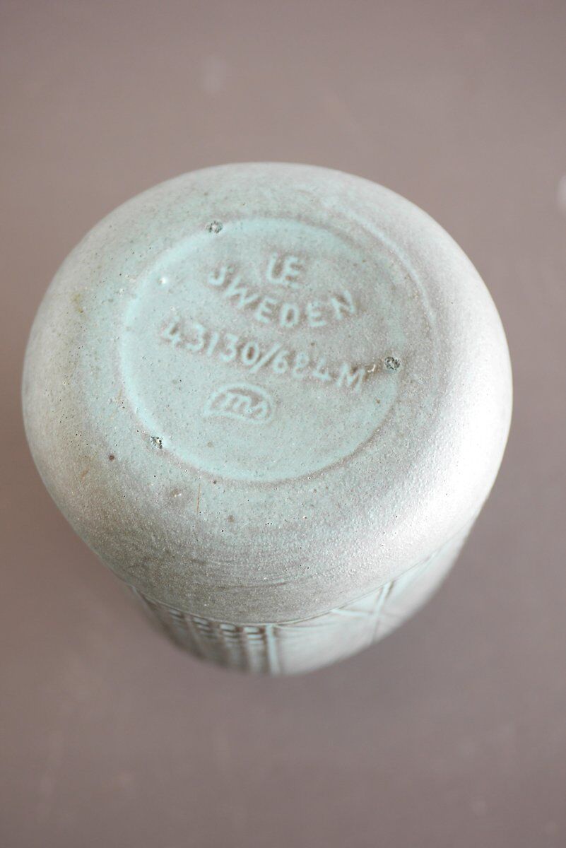 Mid-century Scandinavian modern art design pottery vase by Mari Simmulson for Upsala Ekeby, Sweden, 1970s