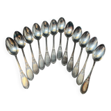 Set of twelve silver plated soup spoons