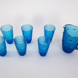 Set of glass and jug, Italian design, 1970s, made in Italy