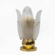 Mid-century Modern Brass and Murano Glass Big Table Lamp by Mazzega