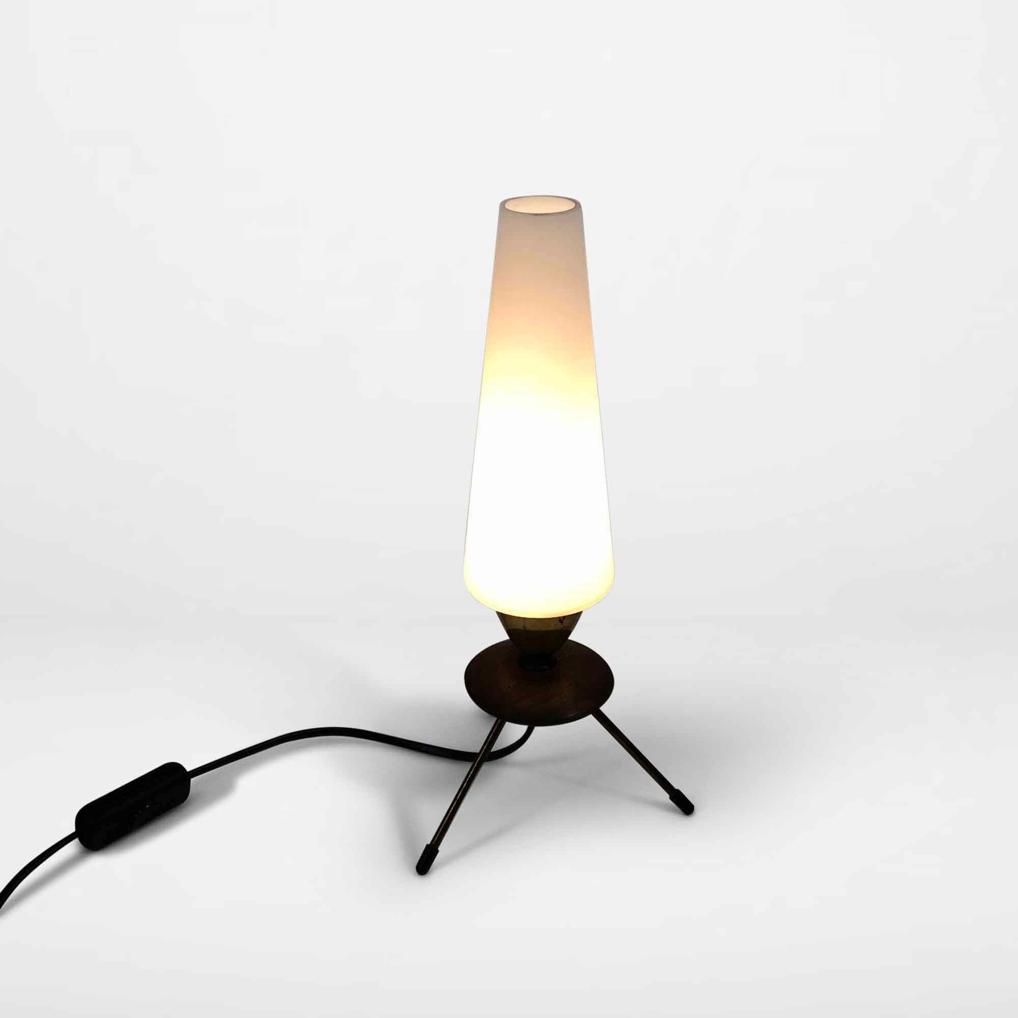 Opaline glass night light or table lamp, 1960s