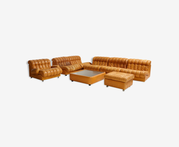 Ensemble de canapés modulaires en cuir