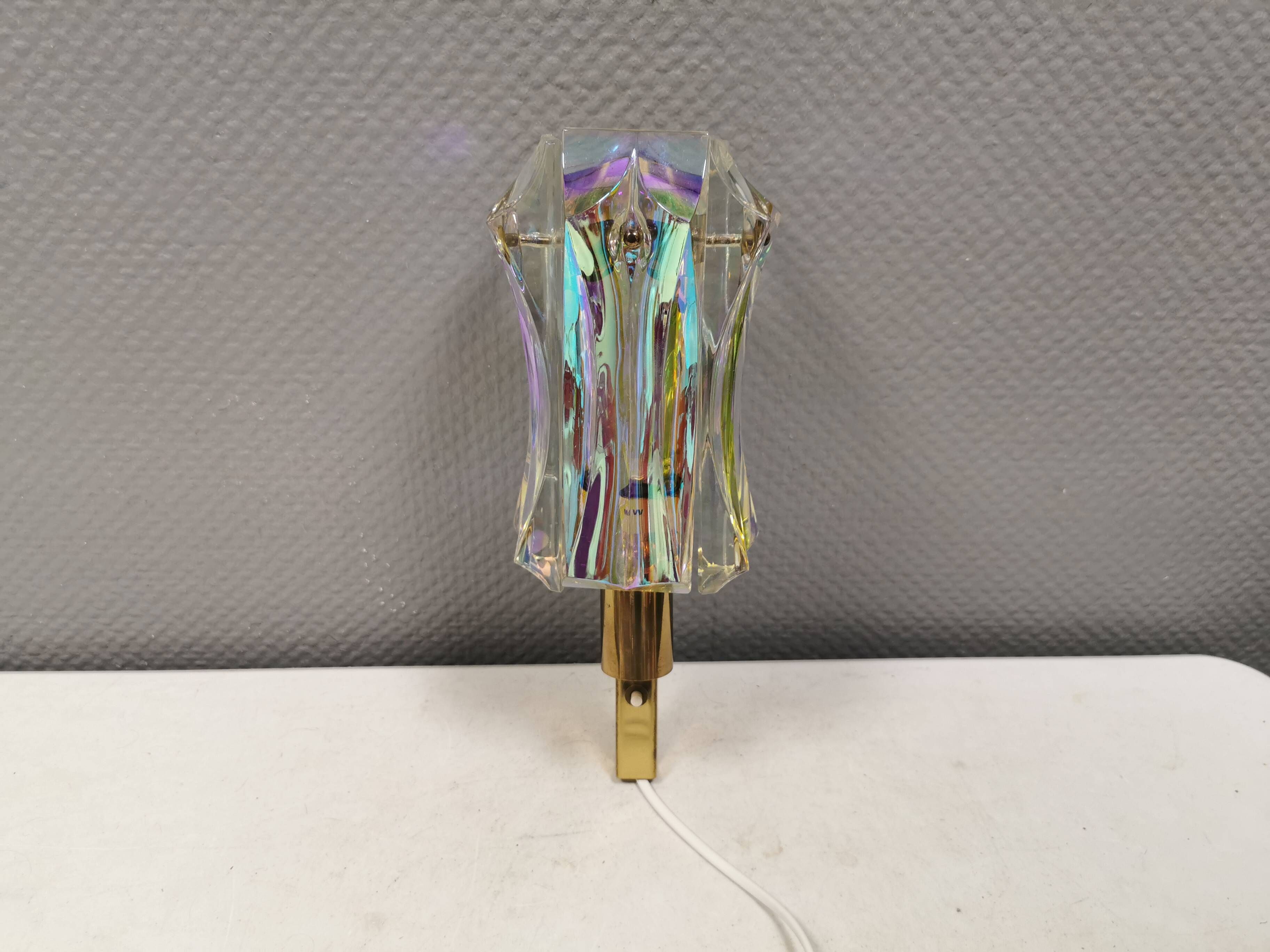 Availight wall lamp, transparent glass, rainbow effect hassel & teudt