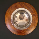 Modernist ashtray in walnut and metal
