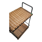 Wicker and vintage black metal trolley