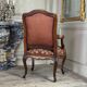 Louis XV armchair in carved walnut, needlepoint tapestry, 18th century