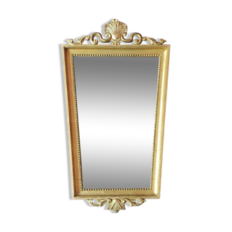 Trapezoidal gilded wood mirror in Baroque Louis XIV Regency style