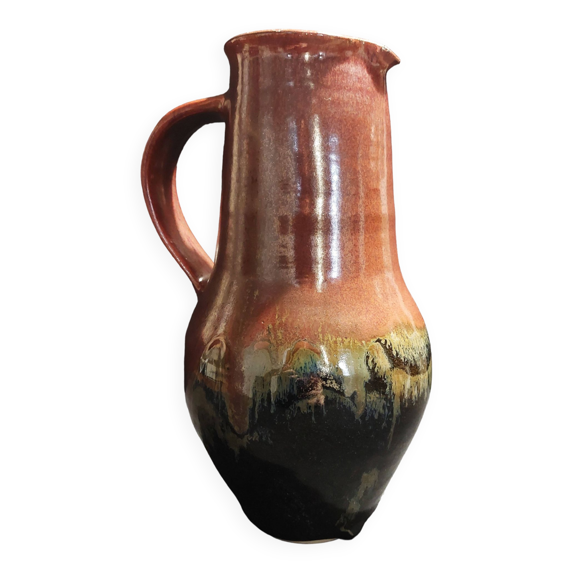 Ceramic 20th century pitcher signed Robert Heraud La Borne Sancerre