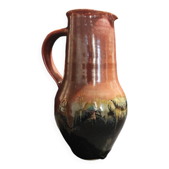 Ceramic 20th century pitcher signed Robert Heraud La Borne Sancerre