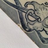 Old tile in Gien faience with Art Nouveau decoration