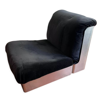 Brushed steel armchair 1970