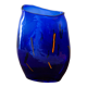Blue blown glass vase and orange inclusion