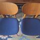 Pair of teak dining chairs with navy blue covers, Denmark 1960s