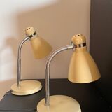 Paire de lampe tôle beige