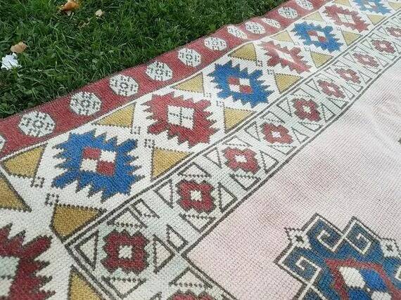 Vintage Turkish Oushak rug 190x205 cm