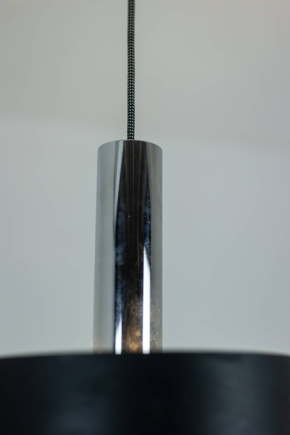 Black lacquered and chrome metal suspension. 1960s.