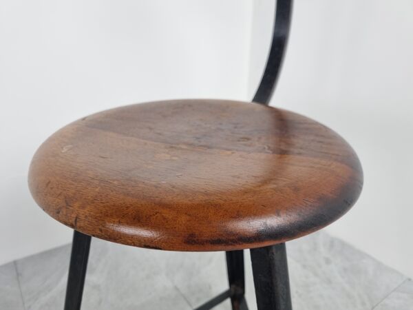Tabouret industriel vintage, années 1950