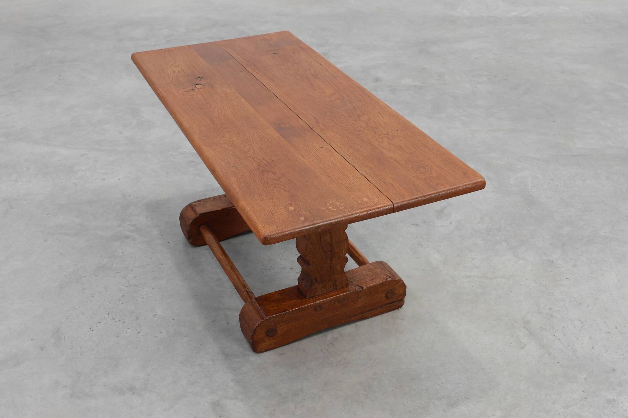 Antique Oak Monastery Coffee Table, France 17th Century