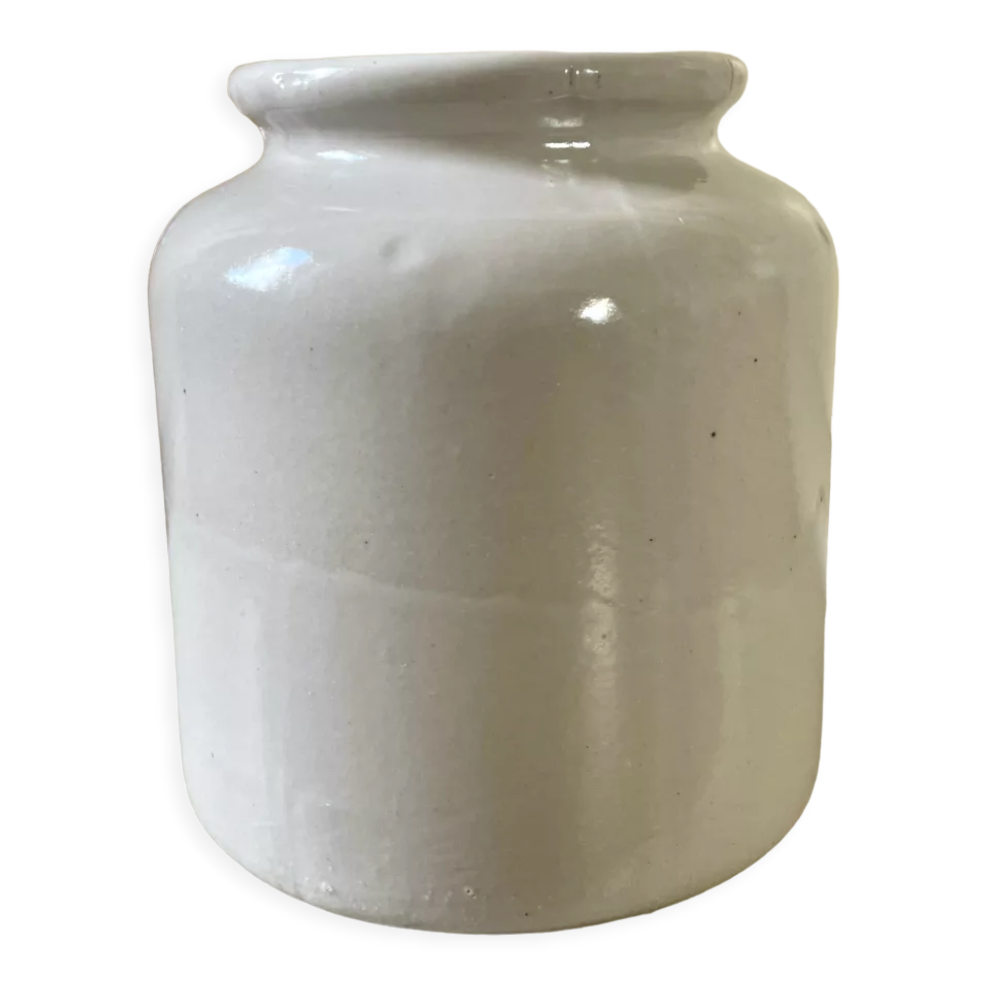 Vintage white stoneware pot
