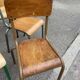 Lot of 14 mismatched vintage school chairs
